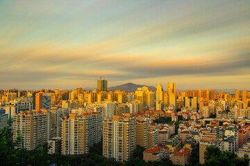 Fototapeta premium Morning panorama of Quanzhou, China.