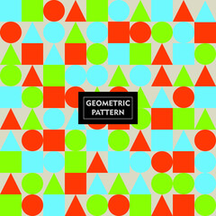 abstract background with circles, square, and triangle 