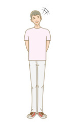 30代男性全身　優しい笑顔