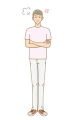 30代男性全身　怒る
