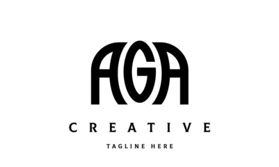AGA creative taj three latter logo vector