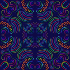 Simulate hand satin stitch embroidery , seamless pattern