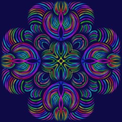 Simulate hand satin stitch embroidery,pattern abstract background with circles