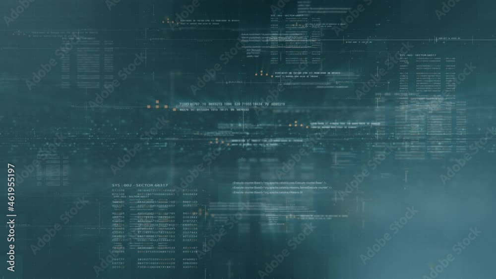 Fototapete Futuristic simulation of 5G network concept, artificial intelligence quantum physic matrix particles deep learning performing analytic computational head up display loop background
