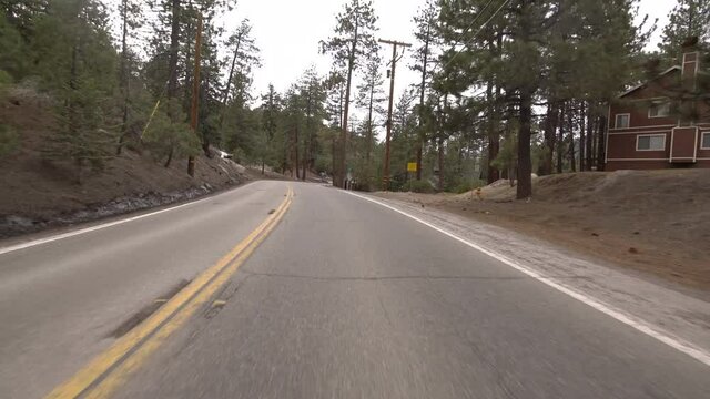 Hyperlapse Driving Time Lapse Mountain Town Big Bear Blvd San Bernardino Mountains California USA