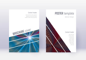 Geometric cover design template set. Red abstract