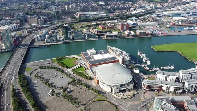 Aerial photo of Belfast City Skyline Cityscape Northern Ireland