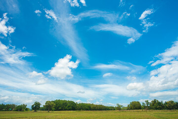 blue sky and white clouds.