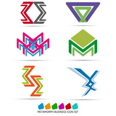 Colorful geometric vector business icon,logo, sign, symbol pack