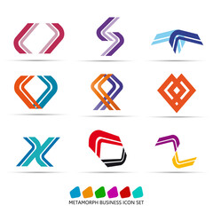 Colorful geometric vector business icon,logo, sign, symbol pack