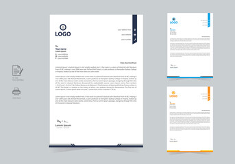 Abstract Creative Minimal Business Style Letterhead For Your Corporate Project Design Template With 3 Color