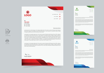 Creative Business Style Letterhead For Your Corporate Project Design Template With 3 Color