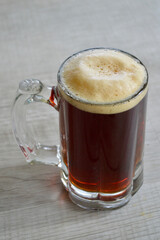 A red IPA beer in a glass