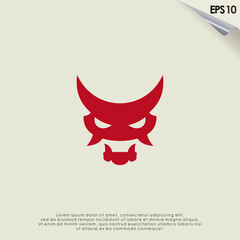 Devil With Horns Logo Design Vector Template