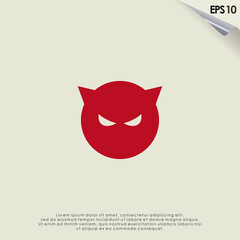 Devil With Horns Logo Design Vector Template
