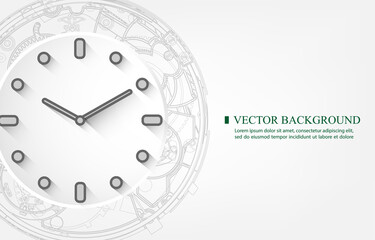 Mechanic analog clock vector white background