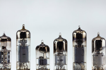 50's 60's Vacuum tube on neutral white background.