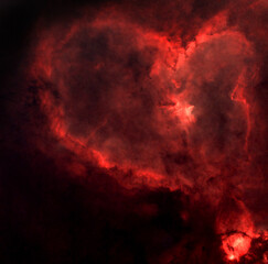 Heart nebula Ic1805 without stars to show the impressive gas clouds