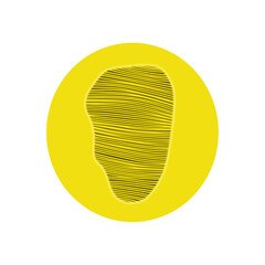 擦り切れた黄色の丸い布