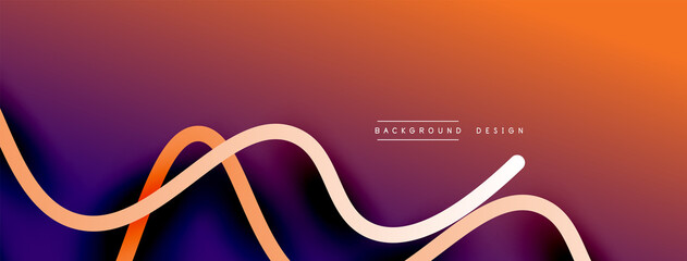 Abstract gradient background with wave line with shadow effect. Geometric composition. 3D shadow effects and fluid gradients