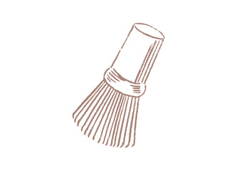 茶道具である茶筅の線画イラスト