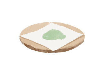 茶葉・皿・懐紙のイラスト