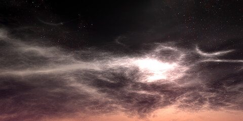 Alien Planet Sky. 3D rendering