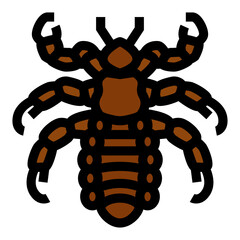 Filled outline icon for scorpion.