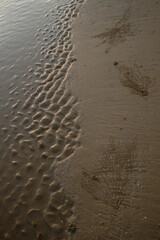 Sand wave pattern on the beach, abstract nature background