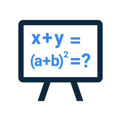 Mathematical, example, solution icon. Simple flat design concept.