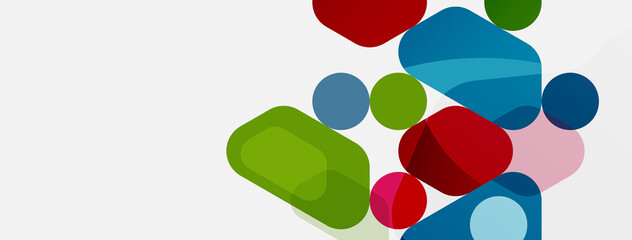 Abstract round geometric shapes and circles background. Trendy techno business template for wallpaper, banner, background or landing
