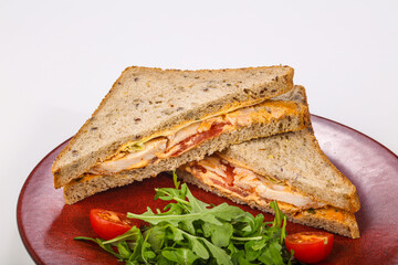 Sandwich with chicken breast and cheese