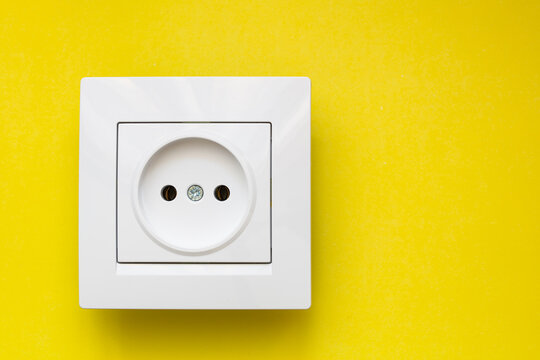 white socket  on yellow background