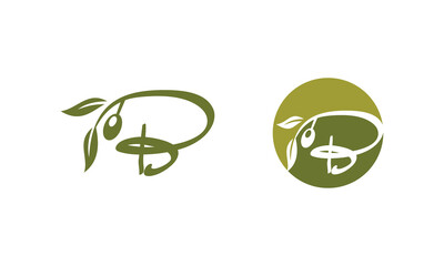 Olive Monogram  Logo Letter B