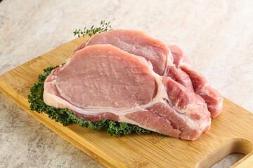 Raw pork loin for coocking