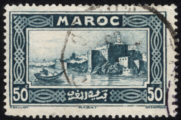 Postage stamps of the Morocco. Stamp printed in the Morocco. Stamp printed by Morocco.