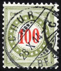 Postage stamps of the Swiss. Stamp printed in the Swiss. Stamp printed by Swiss.