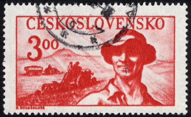Postage stamps of the Czechoslovakia. Stamp printed in the Czechoslovakia. Stamp printed by Czechoslovakia.