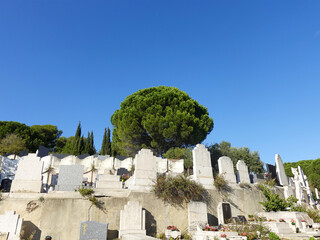 Panorama of a district of the Saint Pierre cemetery in Marseille.