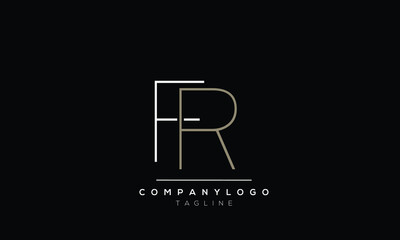 Abstract Letter Initial FR RF Vector Logo Design Template
