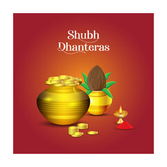 Fototapeta premium Dhanteras Coin LaxMi Vector Festival