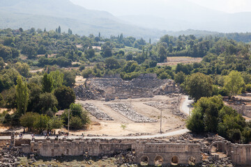 Tlos, Ruins of the ancient town near the city of Fethiye, Mugla province, Turkey.