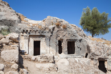 Lycian rock tombs at location Tlos Ancient City, Turkey