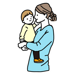 Obraz premium 家族の線画ベクターイラスト