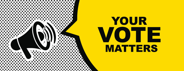 your vote matters sign on white background	 - obrazy, fototapety, plakaty