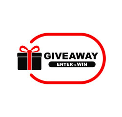 giveaway sign on white background