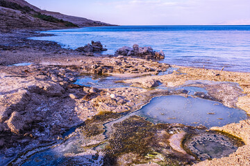 A beautiful landscape of the Dead Sea coast, Israel