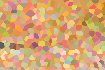 Mixed yellow, orange, green and purple pointillized circles