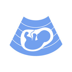 blue icon ultrasound of fetus