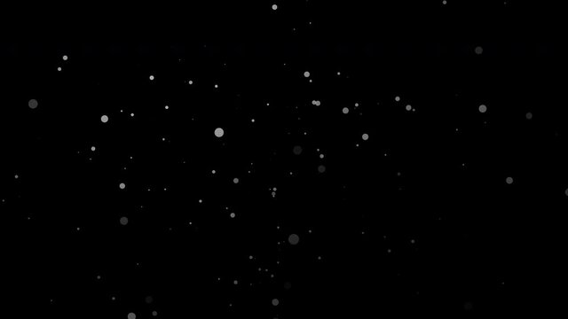 Beautiful loopable circle snow white digital falling down particles and flare light floating blurry glitter particles lights on black background.4K seamless loop new year themed background for winter 